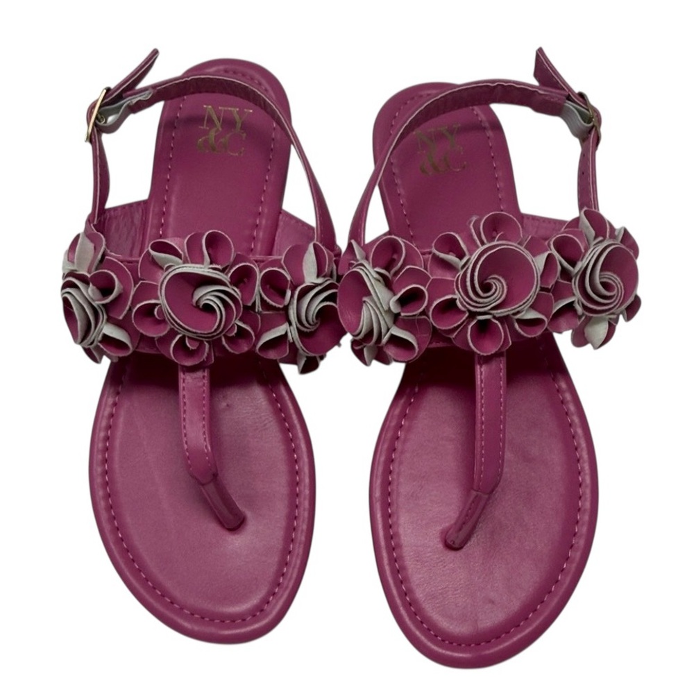 NY&C Pink Floral Dopamine Thong/T-Strap Sandals Size 8.5